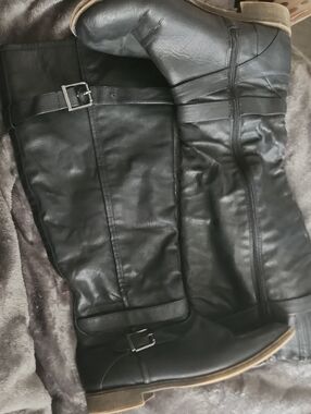 Black Women's Heeled Riding Boots